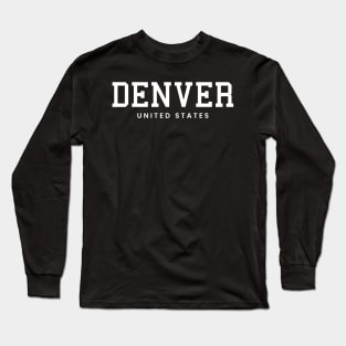 Denver Colorado United States Vintage Minimalist Denver Colorado State Name Sport Design Tees Long Sleeve T-Shirt